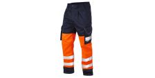 Bideford ISO 20471 Cl 1 Poly/Cotton Cargo Trouser HV Orange/Navy